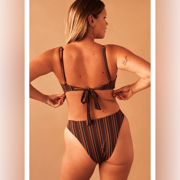 Code B NWT | Prism High Cut Bikini Bottom in Sahara Stripe Size 2X - Picture 4 of 10